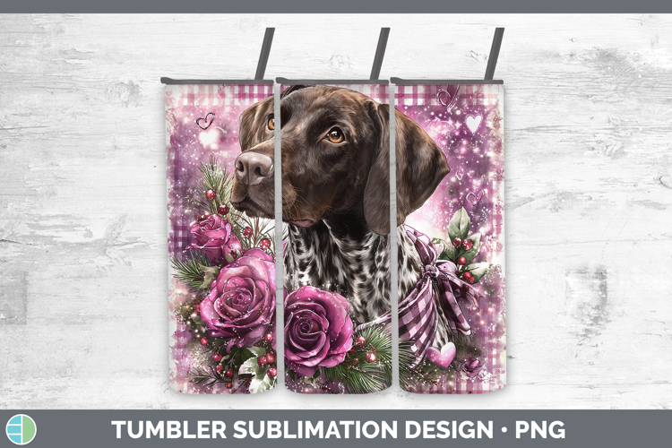 Shorthaired Pointer Dogs 03 Checker Valentine Tumbler Sublim