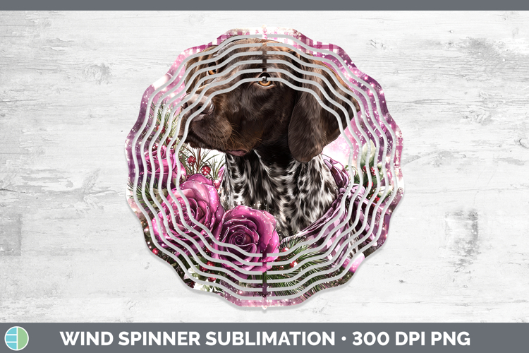 Shorthaired Pointer Dogs 03 Checker Valentine Wind Spinner S