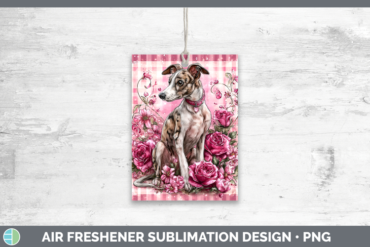 Whippet Dogs 03 Checker Valentine Air Freshener Sublimation