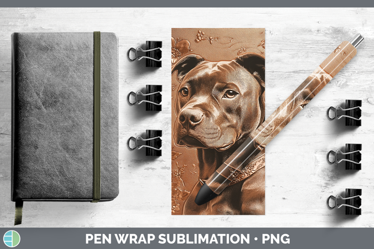 Dogs 03 Copper Relief American Staffordshire Pen Wrap Sublim