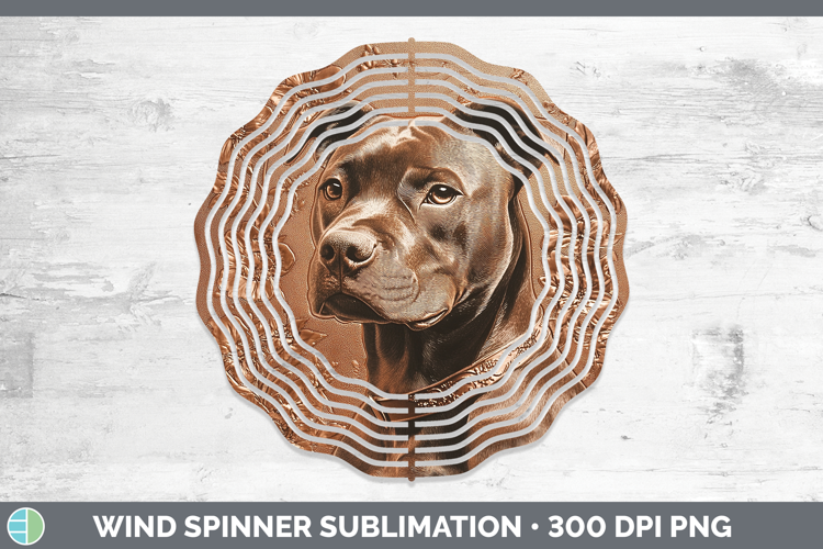 Dogs 03 Copper Relief American Staffordshire Wind Spinner Su