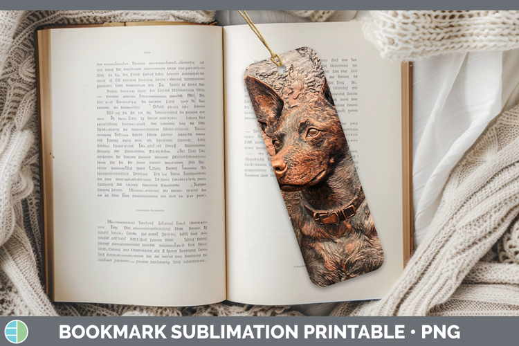 Dogs 03 Copper Relief Australian Cattle Dog Bookmark Sublima