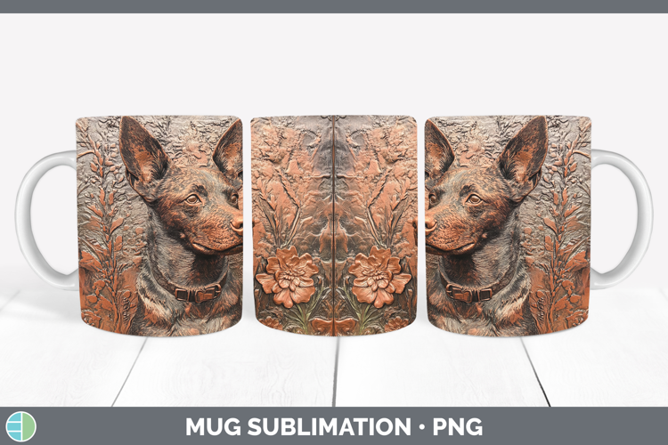Dogs 03 Copper Relief Australian Cattle Dog Mug Wrap Sublima