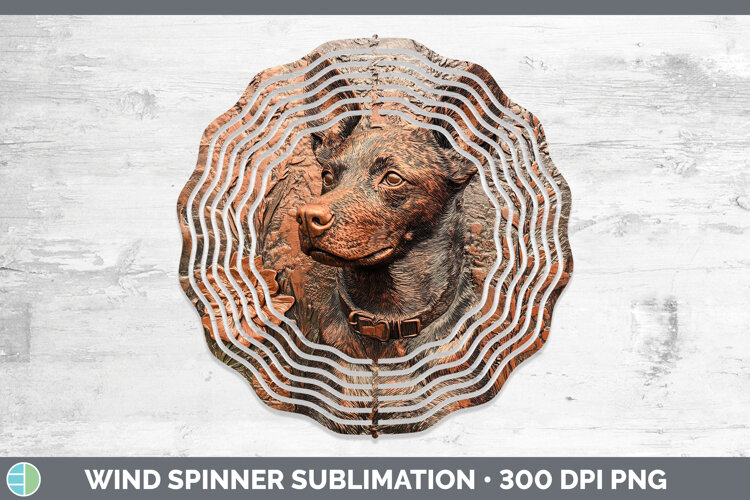 GorgeousDogs 03 Copper Relief Wind Spinner design.