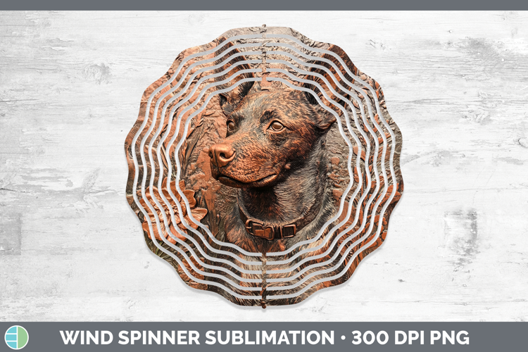 Dogs 03 Copper Relief Australian Cattle Dog Wind Spinner Sub