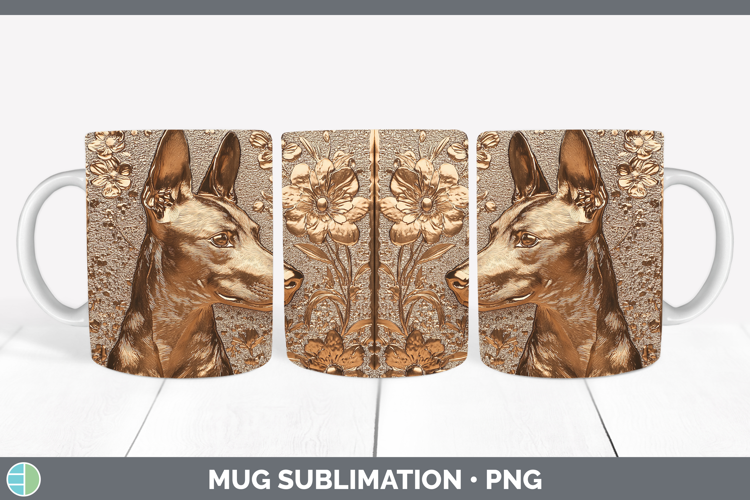 Dogs 03 Copper Relief Basenji Mug Wrap Sublimation Coffee Cu