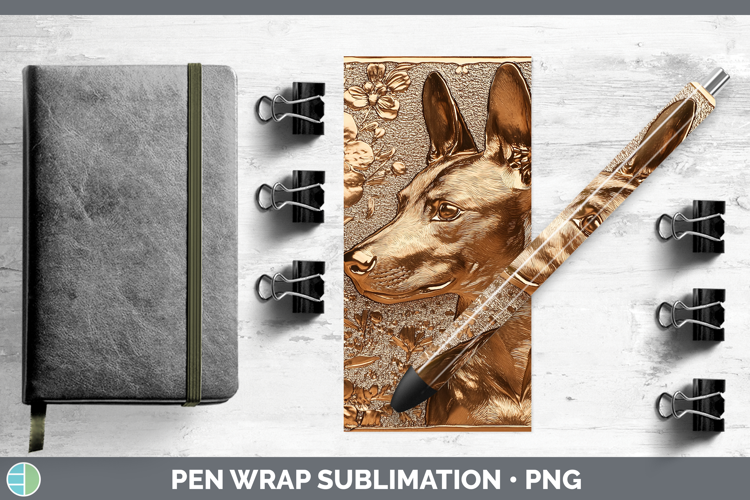Dogs 03 Copper Relief Basenji Pen Wrap Sublimation Pen Desig