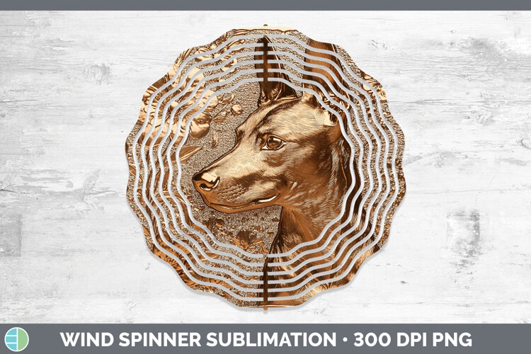 GorgeousDogs 03 Copper Relief Wind Spinner design.