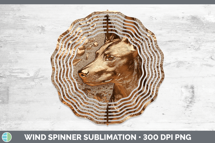 Dogs 03 Copper Relief Basenji Wind Spinner Sublimation Spinn