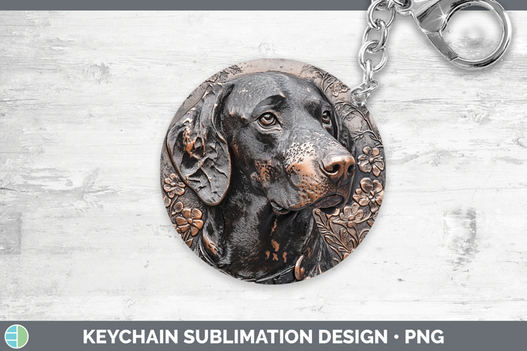 Dogs 03 Copper Relief Bluetick Coonhound Keychain Sublimatio