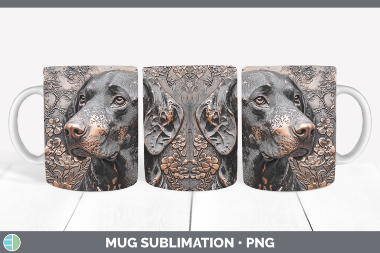 Dogs 03 Copper Relief Bluetick Coonhound Mug Wrap Sublimatio
