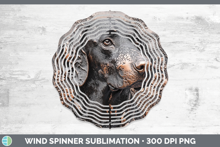 Dogs 03 Copper Relief Bluetick Coonhound Wind Spinner Sublim
