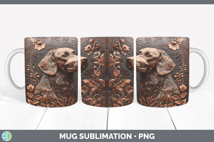 Dogs 03 Copper Relief Brittany Dog Mug Wrap Sublimation Coff
