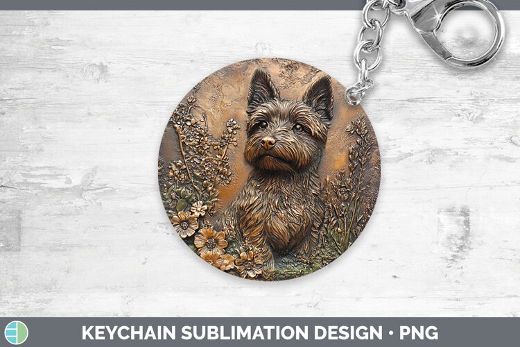 GorgeousDogs 03 Copper Relief Keychain design.