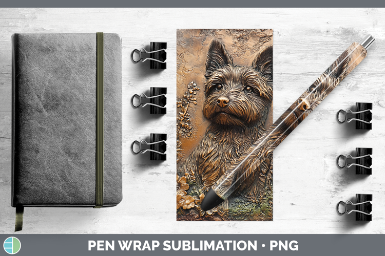 Dogs 03 Copper Relief Cairn Terrier Pen Wrap Sublimation Pen