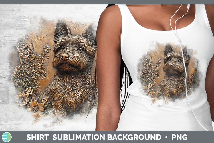 Dogs 03 Copper Relief Cairn Terrier Shirt Sublimation Sublim