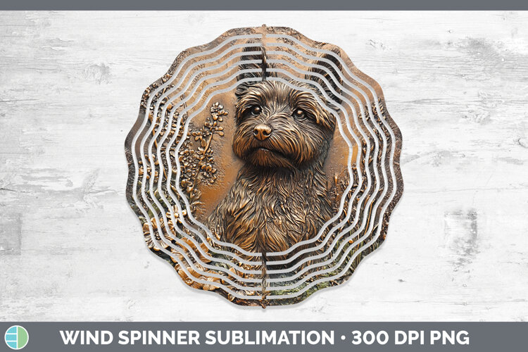 GorgeousDogs 03 Copper Relief Wind Spinner design.