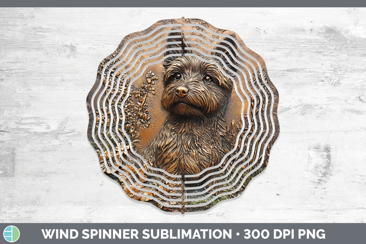Dogs 03 Copper Relief Cairn Terrier Wind Spinner Sublimation