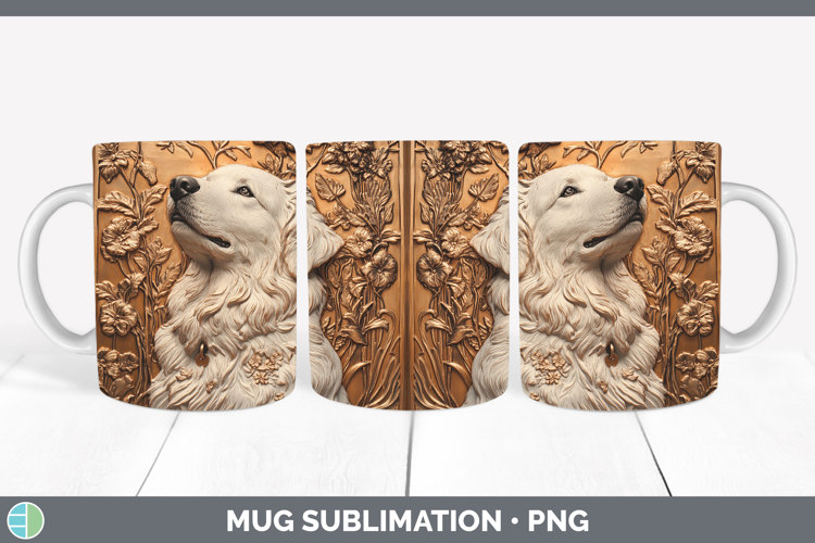 Dogs 03 Copper Relief Great Pyrenees Mug Wrap Sublimation Co