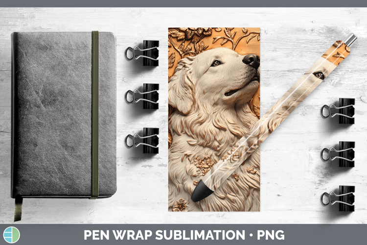 Dogs 03 Copper Relief Great Pyrenees Pen Wrap Sublimation Pe