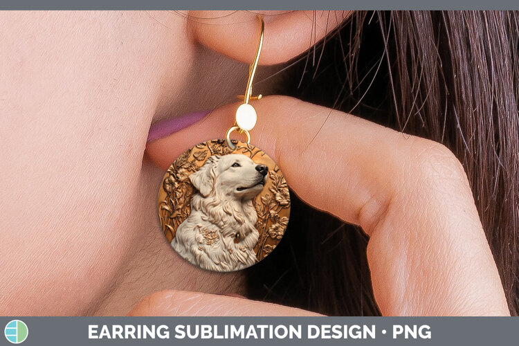 GorgeousDogs 03 Copper Relief Round Earrings design.