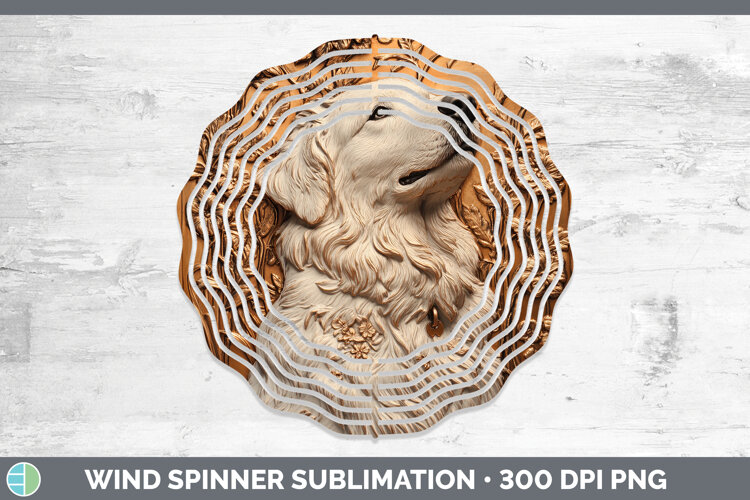 GorgeousDogs 03 Copper Relief Wind Spinner design.