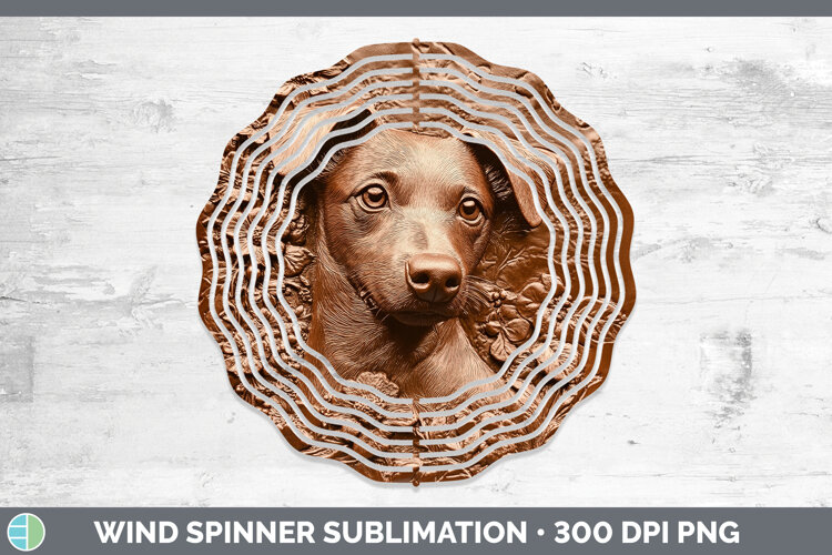 GorgeousDogs 03 Copper Relief Wind Spinner design.