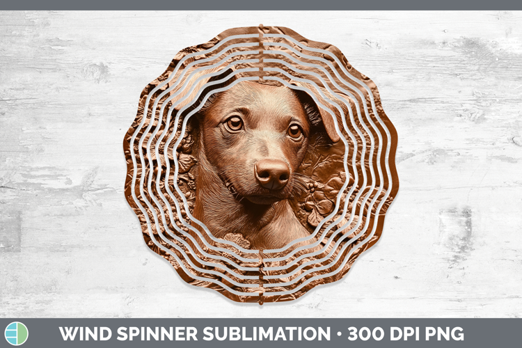 Dogs 03 Copper Relief Jack Russell Terrier Wind Spinner Subl