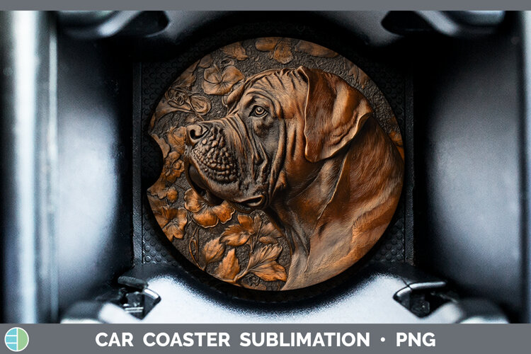 GorgeousDogs 03 Copper Relief Car Coaster design.