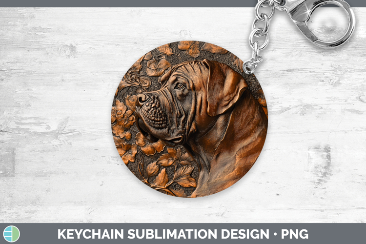 GorgeousDogs 03 Copper Relief Keychain design.