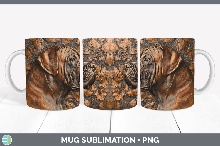 Dogs 03 Copper Relief Mastiff Mug Wrap Sublimation Coffee Cu
