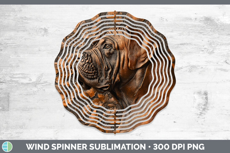 GorgeousDogs 03 Copper Relief Wind Spinner design.