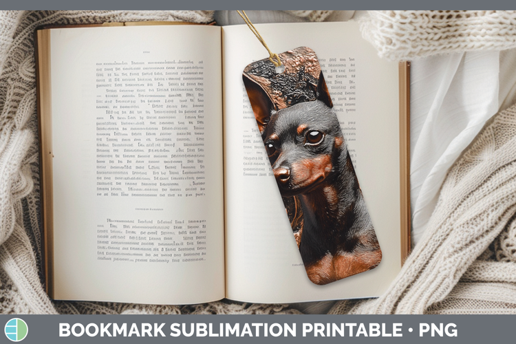 Dogs 03 Copper Relief Miniature Pinscher Bookmark Sublimatio