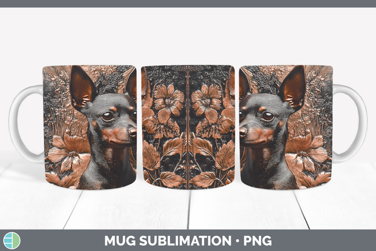 Dogs 03 Copper Relief Miniature Pinscher Mug Wrap Sublimatio