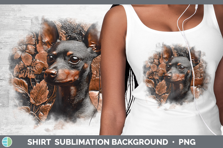 Dogs 03 Copper Relief Miniature Pinscher Shirt Sublimation S