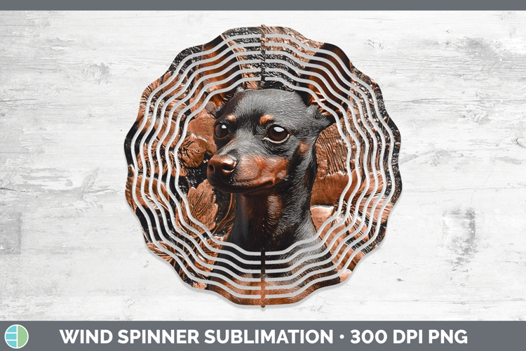 Dogs 03 Copper Relief Miniature Pinscher Wind Spinner Sublim
