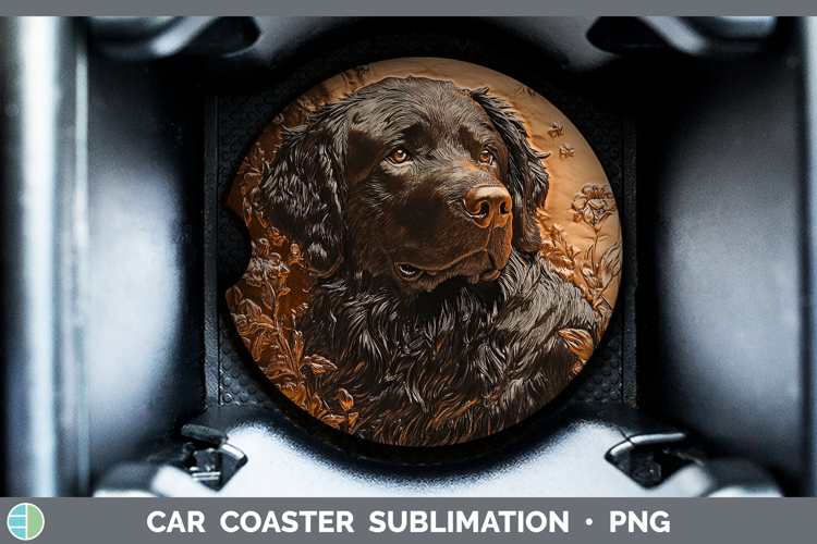 Dogs 03 Copper Relief Newfoundland Car Coaster Sublimation