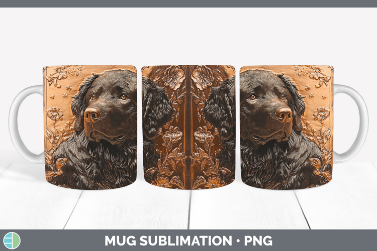 Dogs 03 Copper Relief Newfoundland Mug Wrap Sublimation Coff