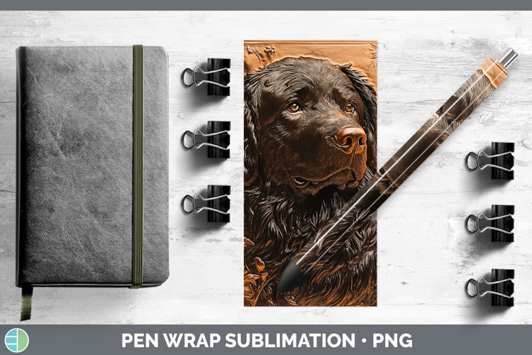 Dogs 03 Copper Relief Newfoundland Pen Wrap Sublimation Pen