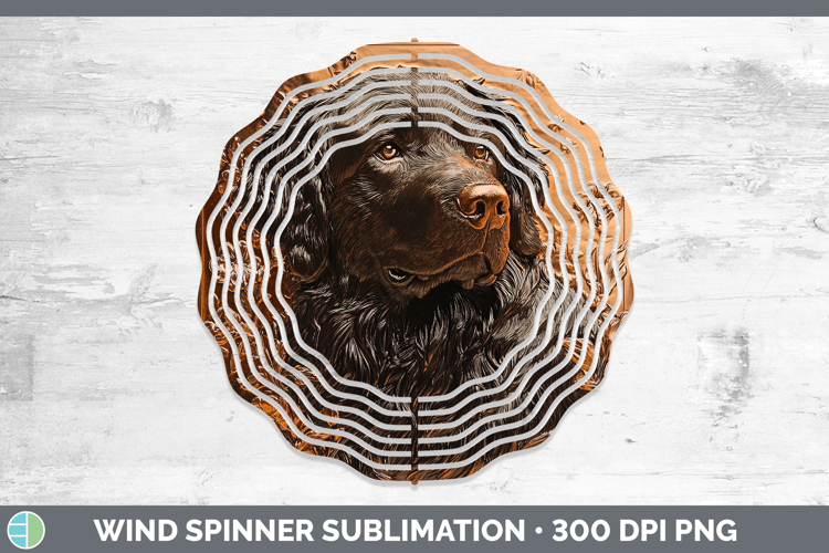 Dogs 03 Copper Relief Newfoundland Wind Spinner Sublimation