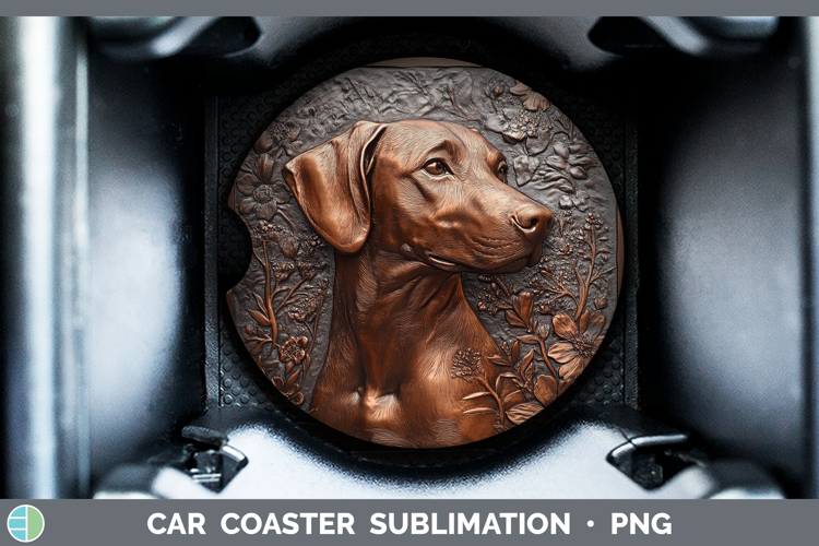 Dogs 03 Copper Relief Rhodesian Ridgeback Car Coaster Sublim