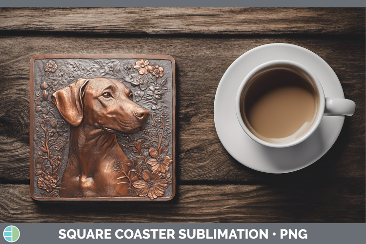 Dogs 03 Copper Relief Rhodesian Ridgeback Square Coaster Sub