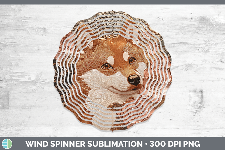 Dogs 03 Copper Relief Shiba Inu Wind Spinner Sublimation Spi