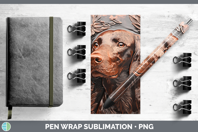 Dogs 03 Copper Relief Shorthaired Pointer Pen Wrap Sublimati