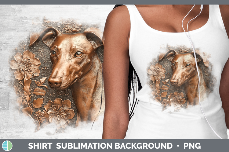 Dogs 03 Copper Relief Whippet Shirt Sublimation Sublimation