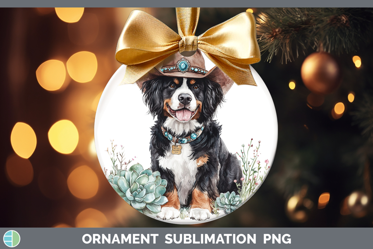 Dogs 03 Country Western Bernese Mountain Dog Ornament Sublim