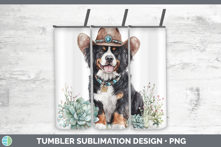 Dogs 03 Country Western Bernese Mountain Dog Tumbler Sublima