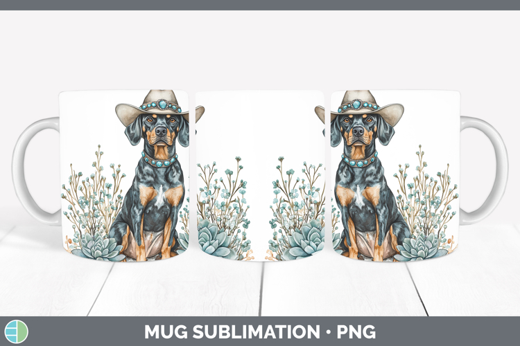 Dogs 03 Country Western Bluetick Coonhound Mug Wrap Sublimat