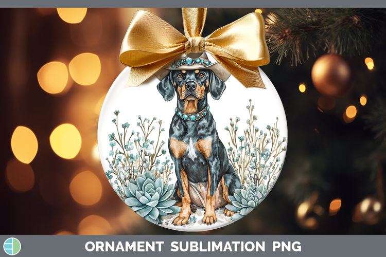 Dogs 03 Country Western Bluetick Coonhound Ornament Sublimat