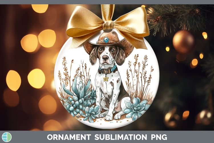 Dogs 03 Country Western Brittany Dog Ornament Sublimation Ba